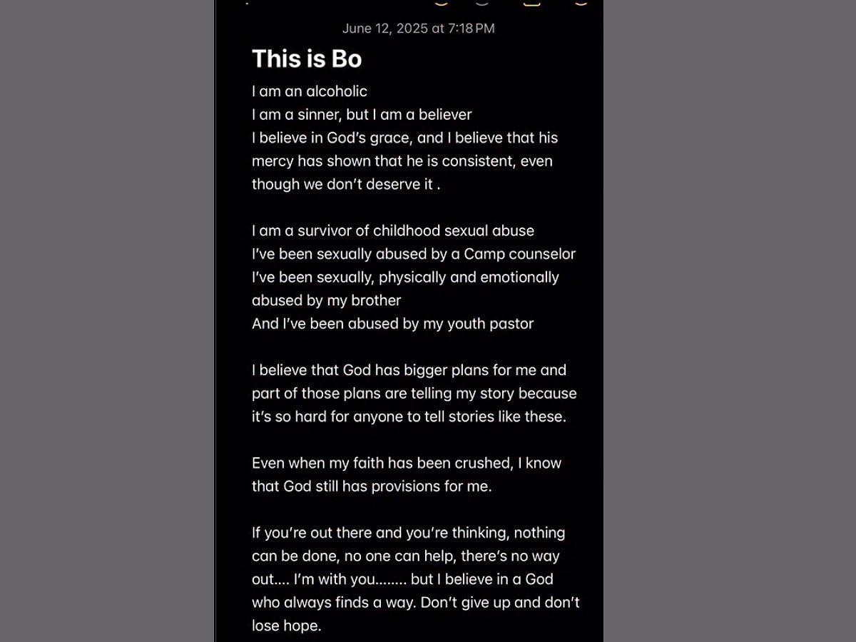 Former NEEDTOBREATHE guitarist Bo Rinehart accuses his brother Bear Rinehart of allegedly sexually abusing him. (Image via Instagram/@borinehart3)